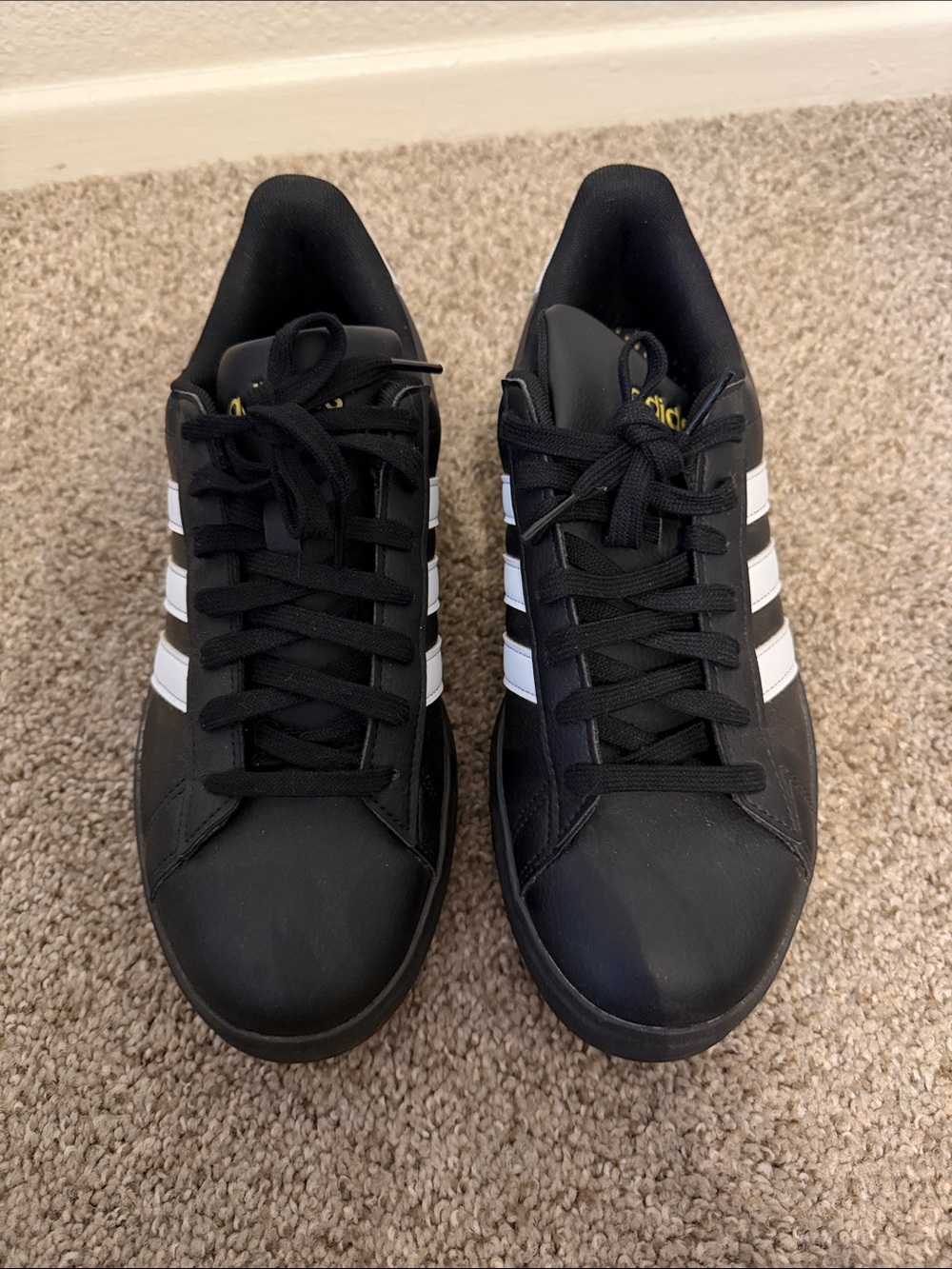 adidas Black Sneakers with White Stripes